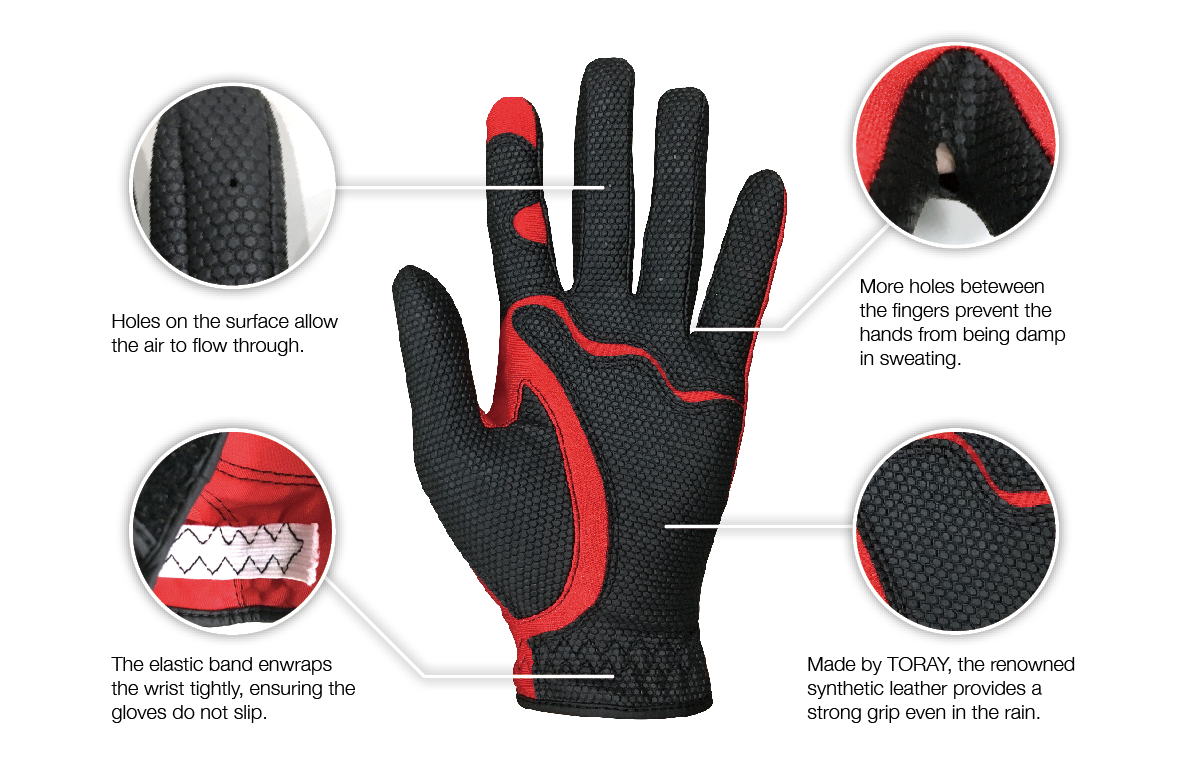 Golf Glove Red/Black Right | Fit39
