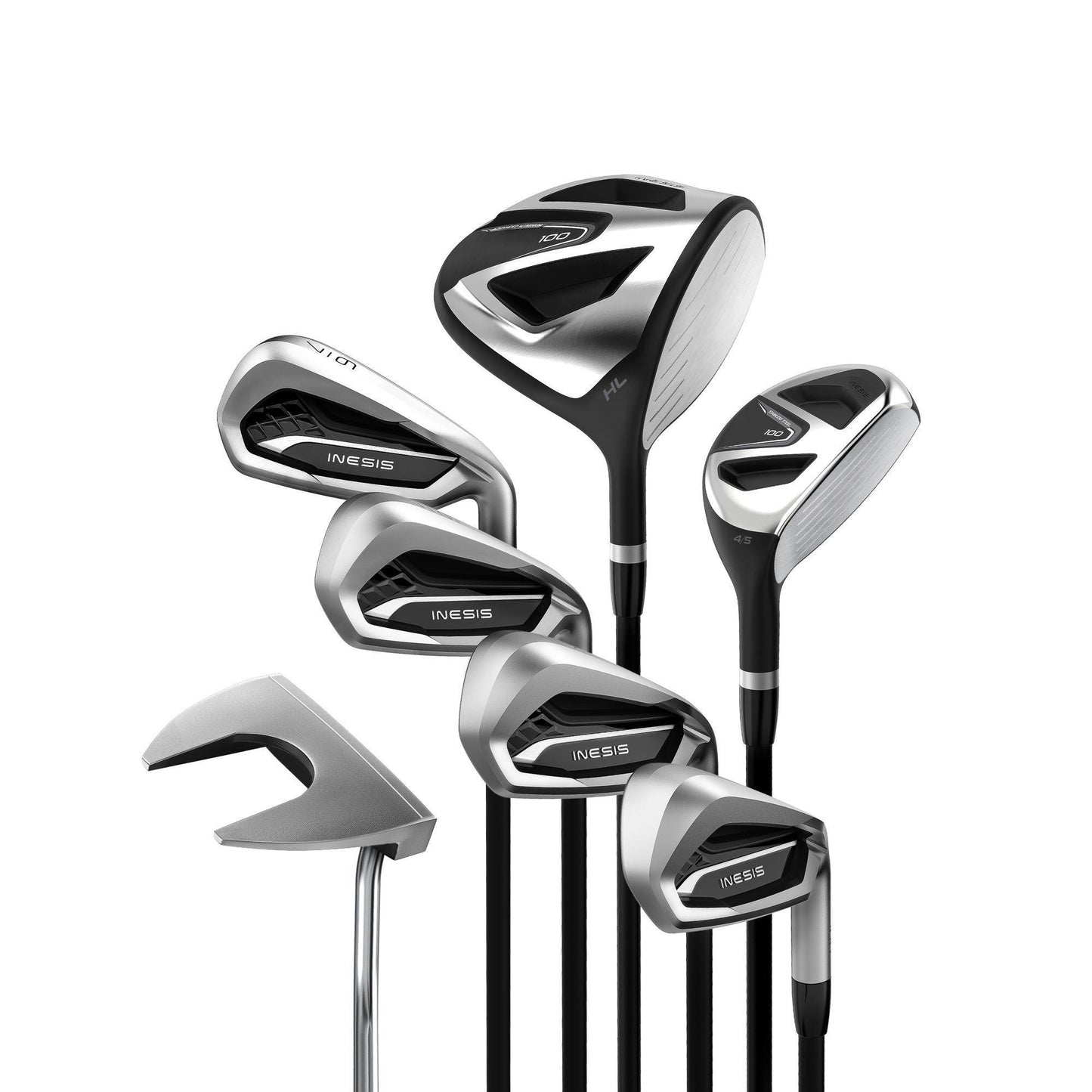 Adult's right-handed 7-club golf set 100 size 2 graphite | Inesis