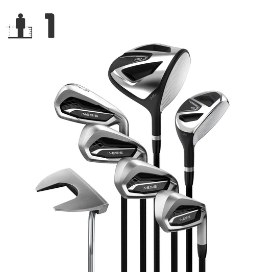 Adult's right-handed 7-club golf set 100 size 1 graphite | Inesis